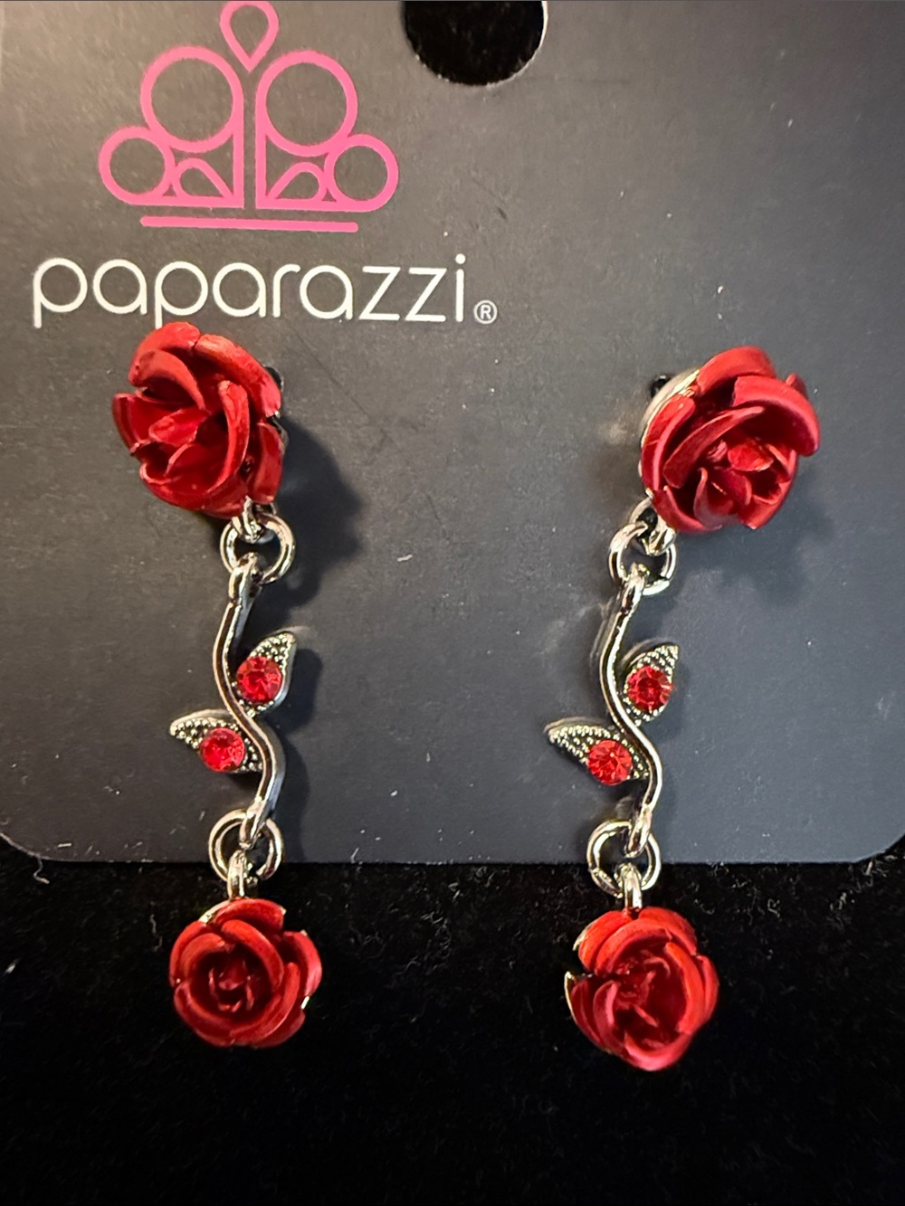 NWT Red/Silver Led by the ROSE Post Earrings - Picture 5 of 6